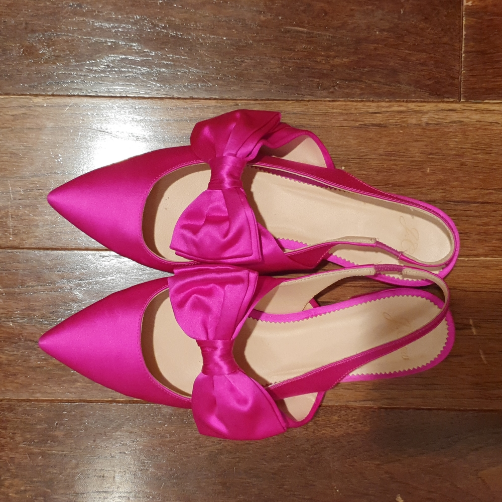 J. Crew Gwen slingback flat Hot pink